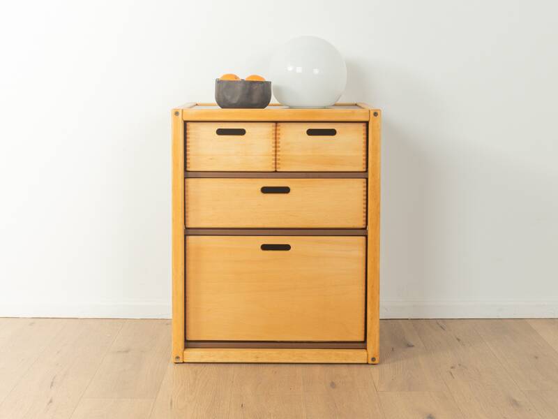 Flötotto chest of drawers, 1970s, beech, brown HPL, 4 drawers