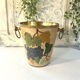 French vintage cloisonne champagne bucket with grape and vine design