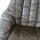 Pair of vintage Danish design brown leather swivel chairs by Bramin