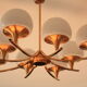Opaline brass hanging lamp