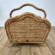 Magazine holder / Pine hutch in rattan, bamboo and canning 70s