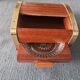 Vintage cigarette box 1950 - Wood and brass cabinetry - Internal ashtray