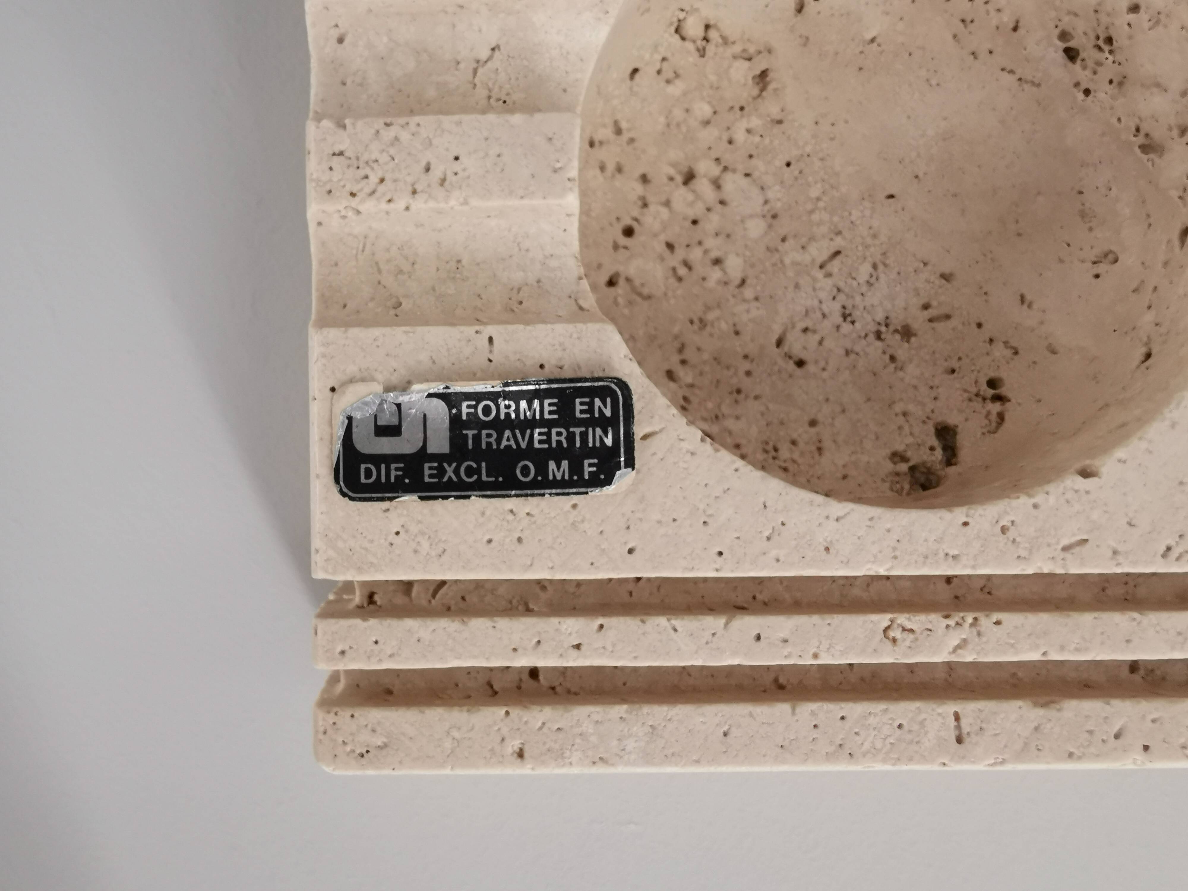 Ashtray in travertine by Cerri Nestore, Italy, 1960