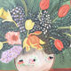 Toile huile fleurs 110x80 cm
