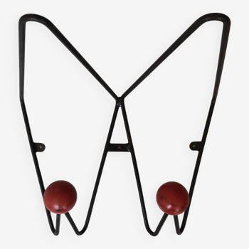 black metal wall coat rack Roger Feraud, 1960 - 1970