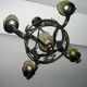 Lustre et ses 2 appliques en fer forgé 1960