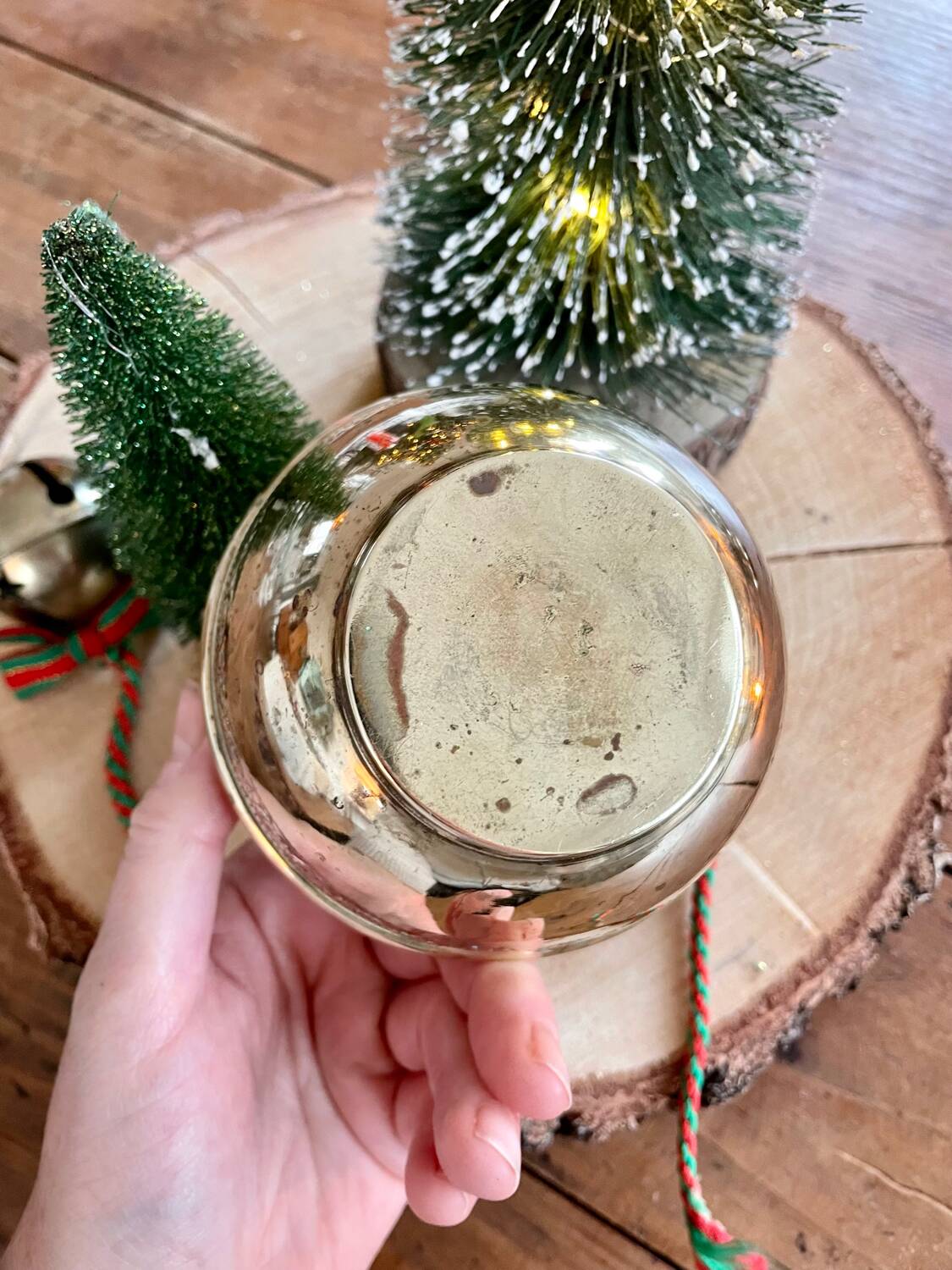 Antique brass flowerpot