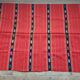 Tapis de laine rustique rouge traditionnel au design stylisé et rayures, authentique tissé à la main en Roumanie 225x145 cm