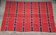 Tapis de laine rustique rouge traditionnel au design stylisé et rayures, authentique tissé à la main en Roumanie 225x145 cm