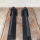 Former pair de chenet head woman black metal great vintage chimney