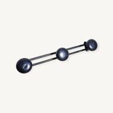 Vintage black coat rack with 3 hooks