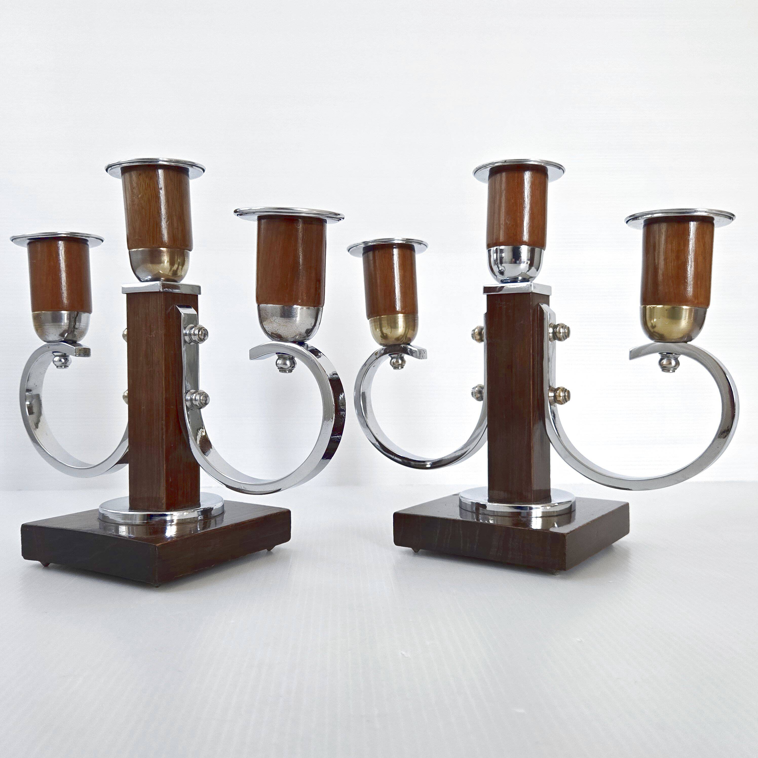 Pair of Art Deco candlesticks 1940