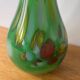 Green variegated glass vase, 32cm high