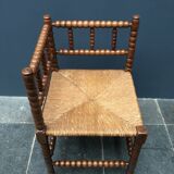 Dutch corner Chair with turned wood