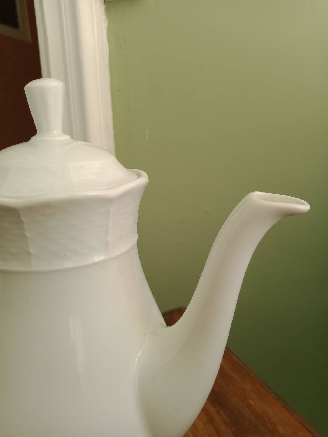 White porcelain teapot