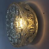 Vintage 60s-70s moulded glass ceiling light