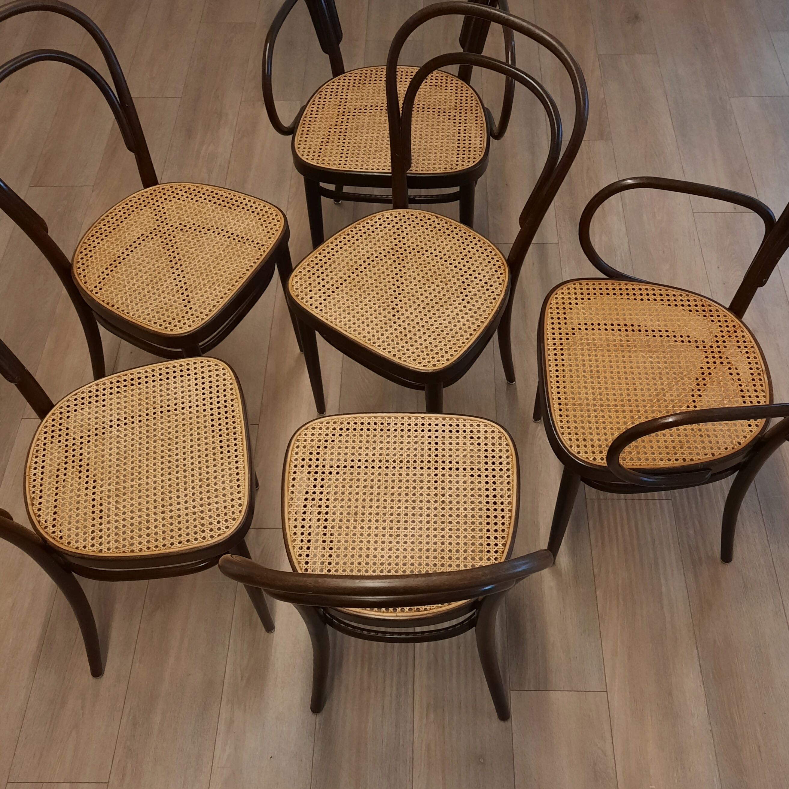 Set of 6 No. 214 chairs by Michael Thonet for Thonet, 1980s