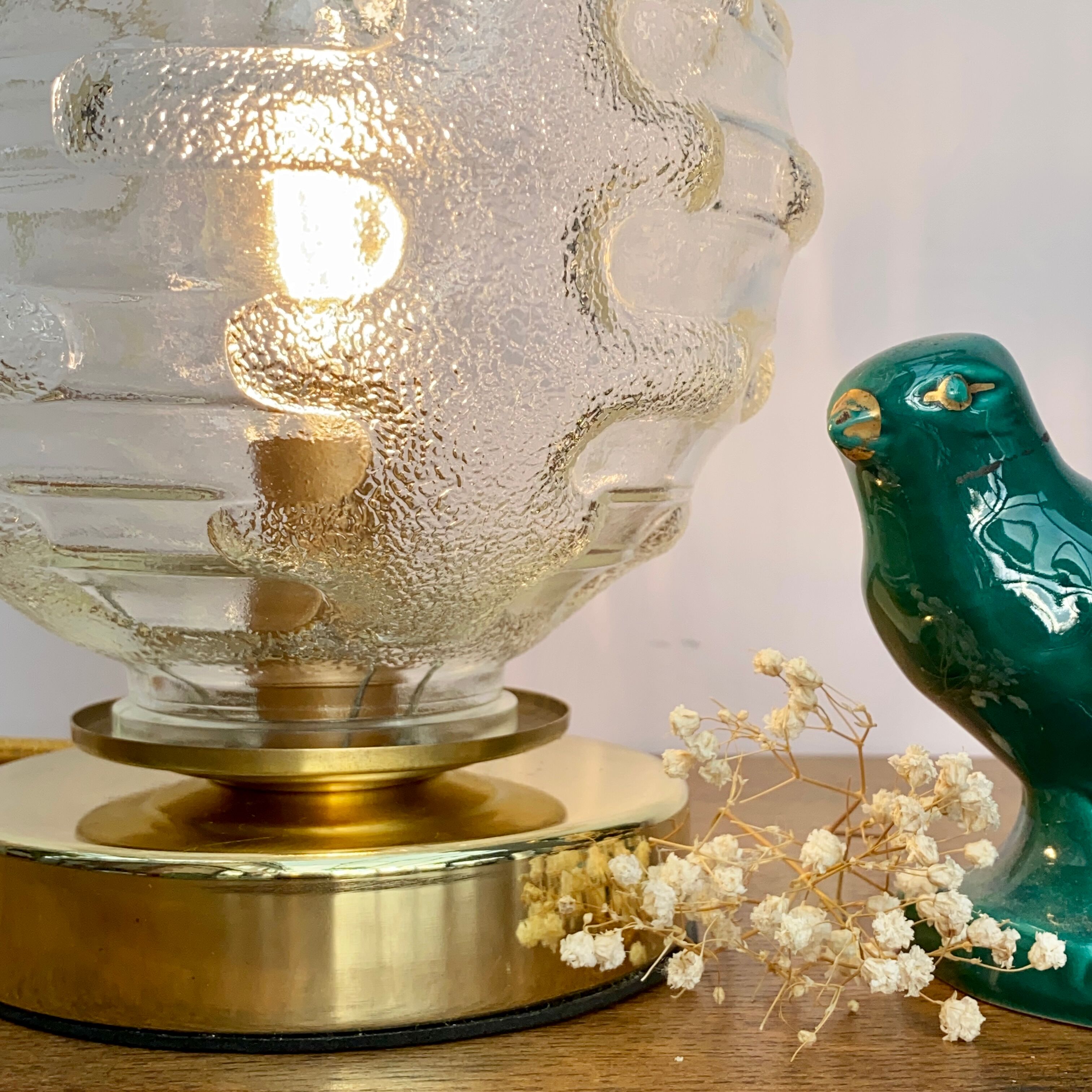 Vintage glass globe lamp