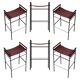 Jeu de 6 tabourets de bar Classic Contemporary en cuir cognac et métal de caoutchouc noir