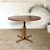 Table modulable ronde teck vintage  pied central