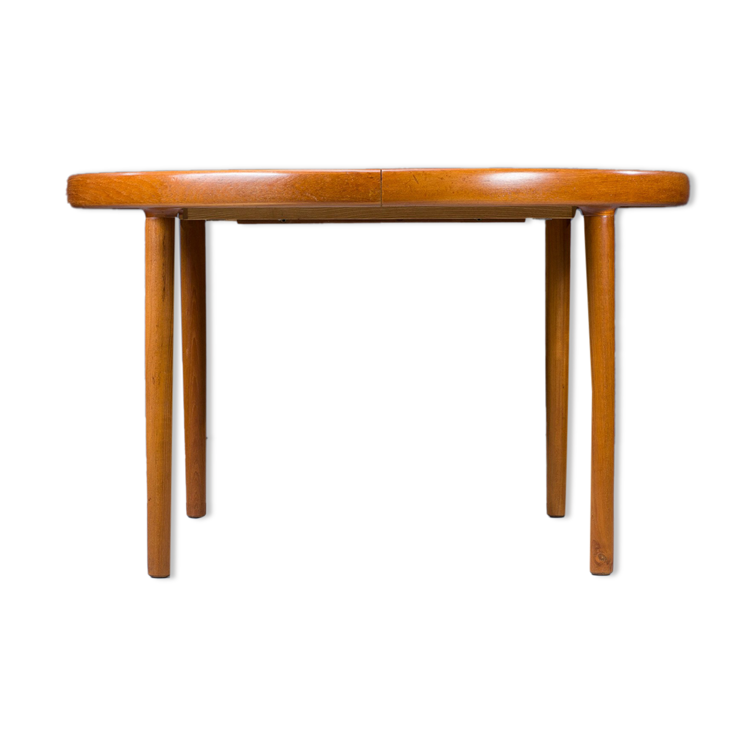 Danish Teak Round Folding Dining Table, 1960s