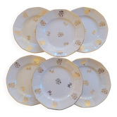 6 Sarreguemines dessert plates, Fleurs de France design. 1950s