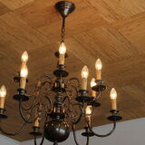Lustre 12 branches style Hollandais