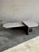 Postmodern white marble and black granite coffee table — sculptural asymmetrical design