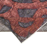 Hand-knotted hi-low pile oriental 1980s 157 cm x 264 cm purple carpet