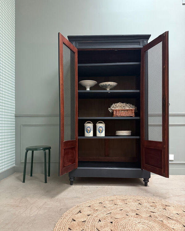 Bibliothèque Directoire patinée noire, rénovée