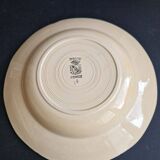 Set of 6 Digoin Sarreguemines soup plates decorated with blue roses
