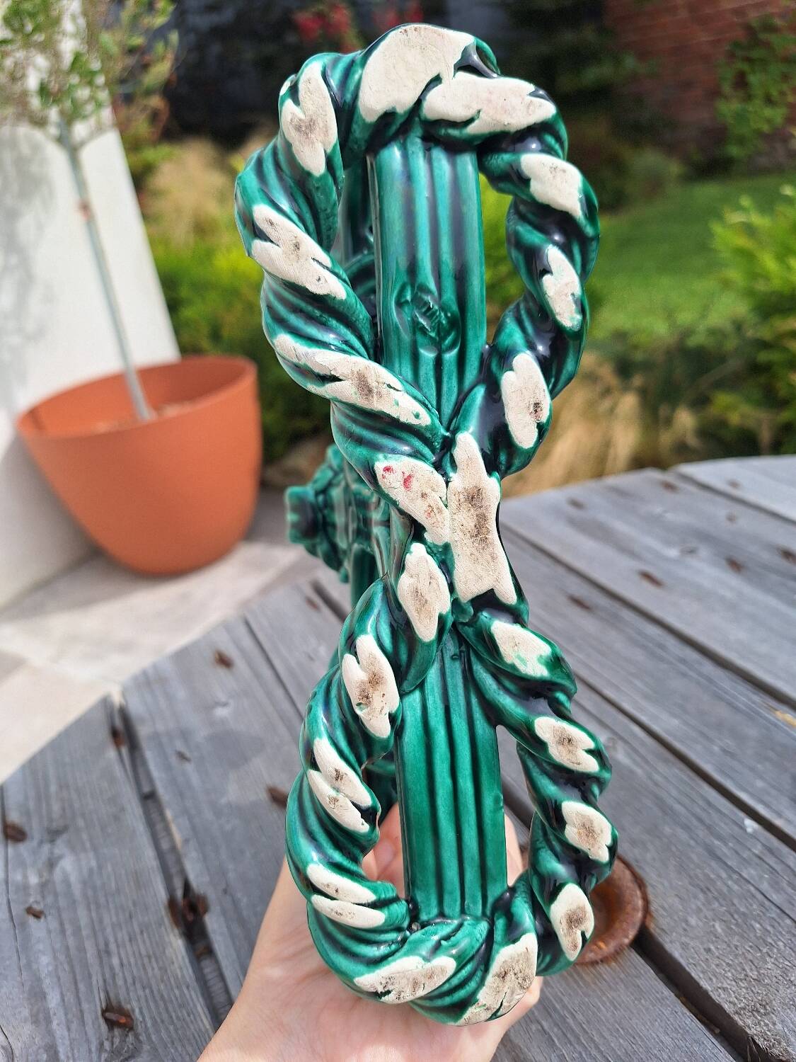 Pair of ceramic candlesticks