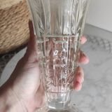 Vintage carved glass vase