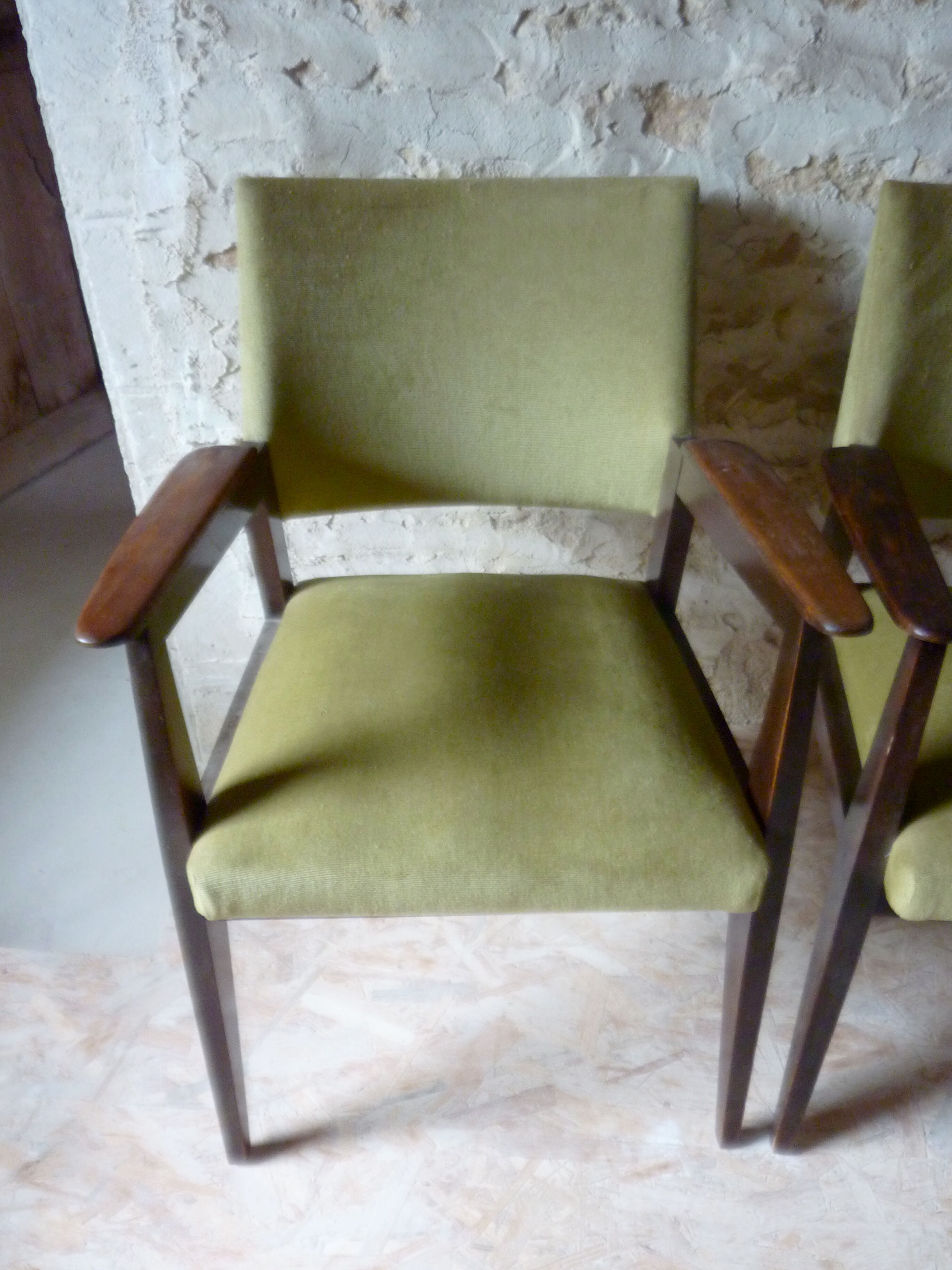Pair of mahogany bridge armchairs