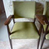 Pair of mahogany bridge armchairs