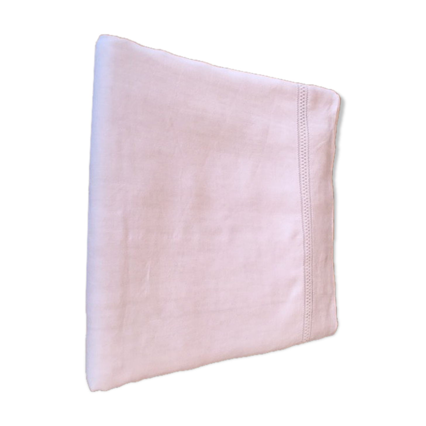 Antique white linen sheet embroidered by hand and monogram TD 226 x 320