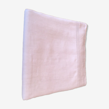 Drap lin blanc ancien brodé à la main et monogramme TD 226 x 320