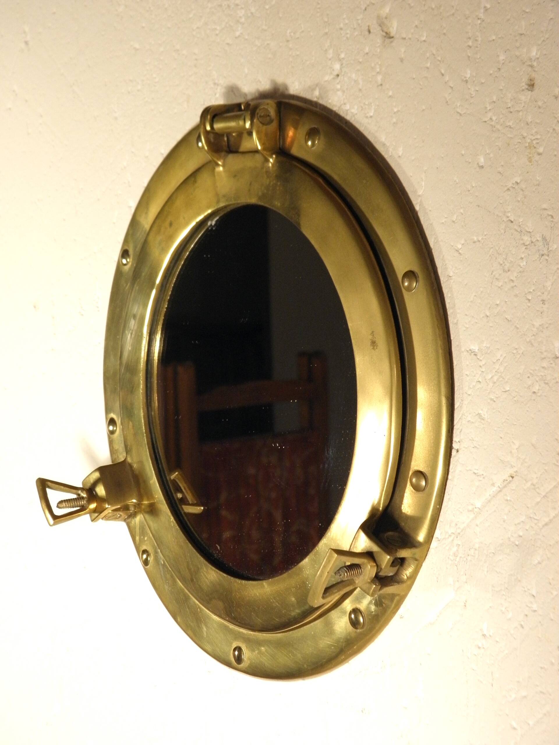 Brass porthole mirror 29 cm
