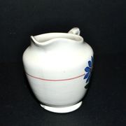 Sarreguemines earthenware milk jug - creamer in bamboo shape with stencil decoration 1920