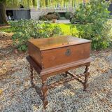 Wedding Chest and its Twisted Base in Oak 17th Century