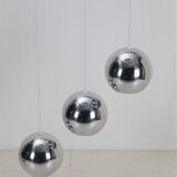 Set of 3 original Louis Poulsen / Verner Panton “Topan” pendant lamps / mid-century Danish modern design / 1960s / 1970s