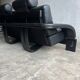 Nelo Kroken 4-piece black leather sofa set, 1970s