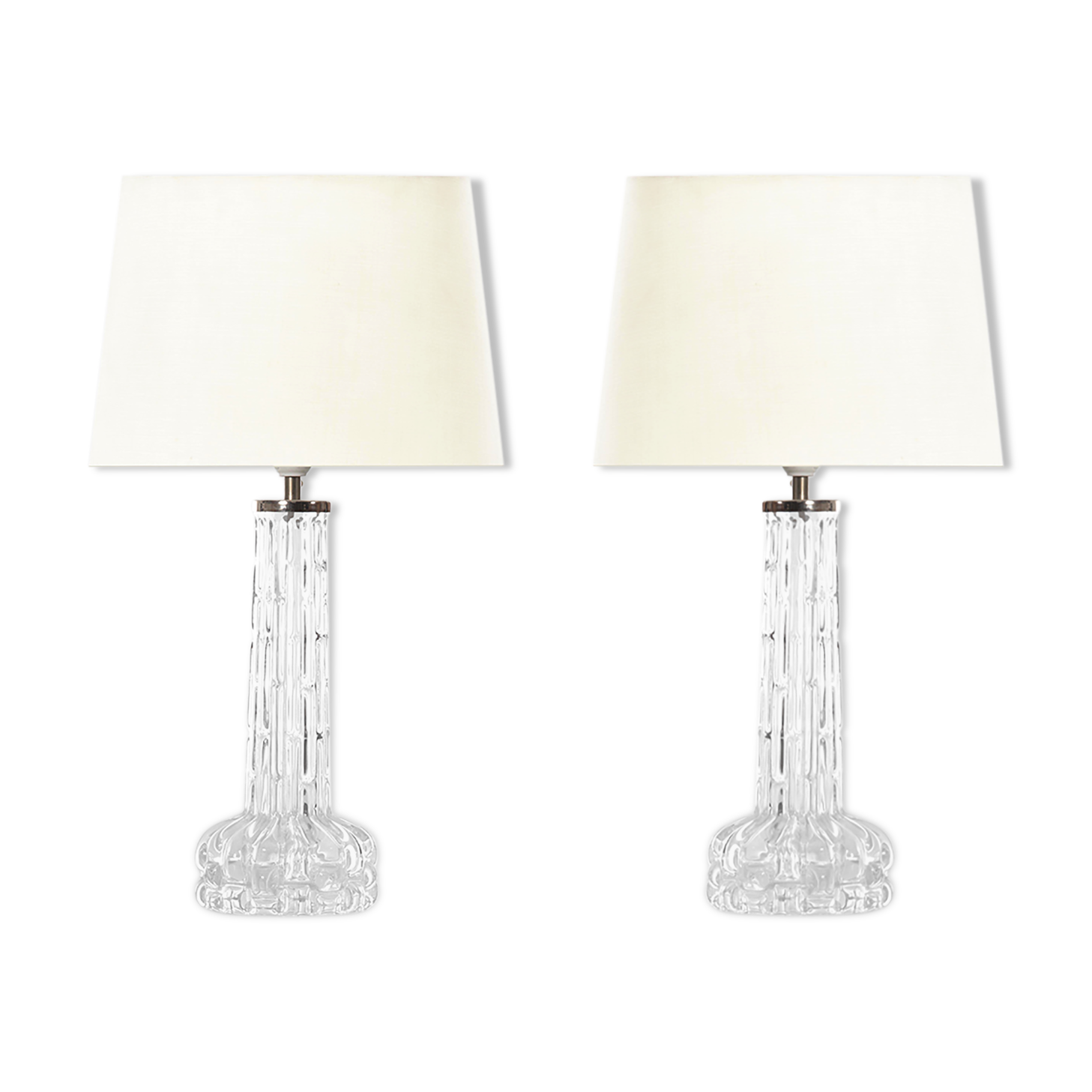 Pair of crystal table lamps