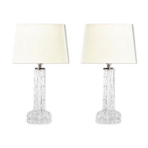 Paire de lampes de table en cristral