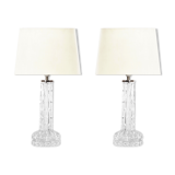 Pair of crystal table lamps
