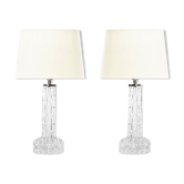 Paire de lampes de table en cristral