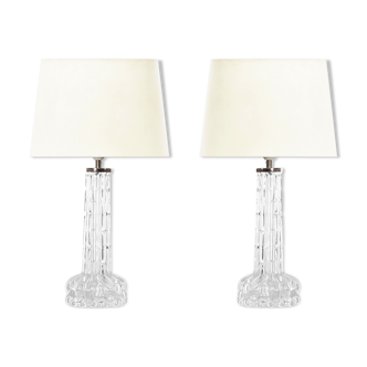 Pair of crystal table lamps