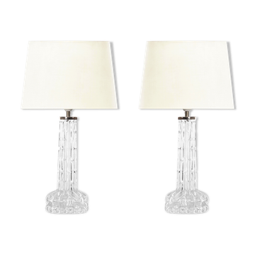 Pair of crystal table lamps