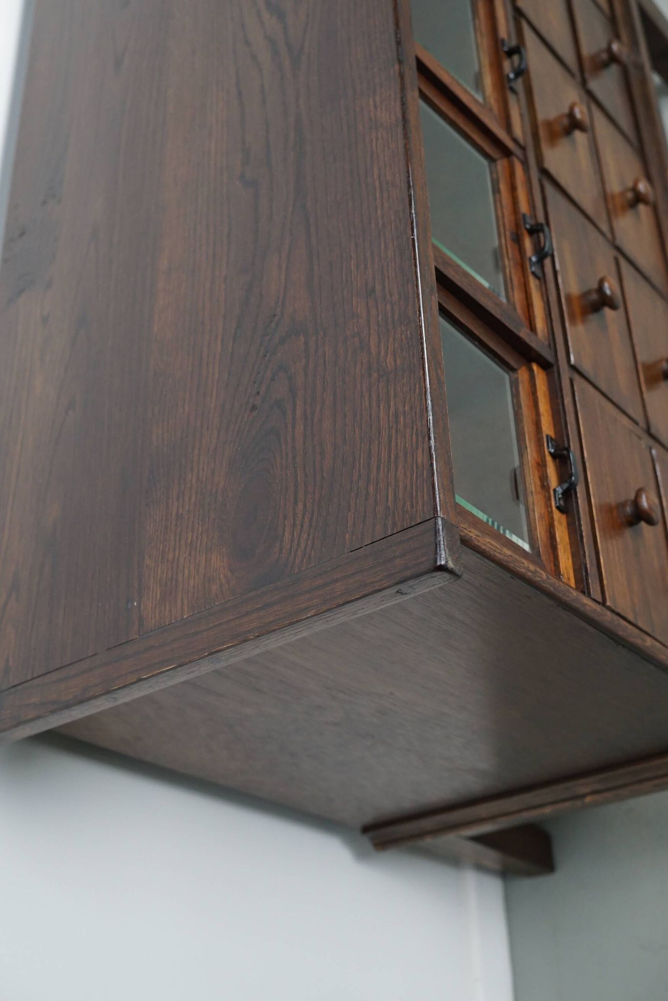 Antique German Oak Haberdashery Shop Cabinet, 1920/30s