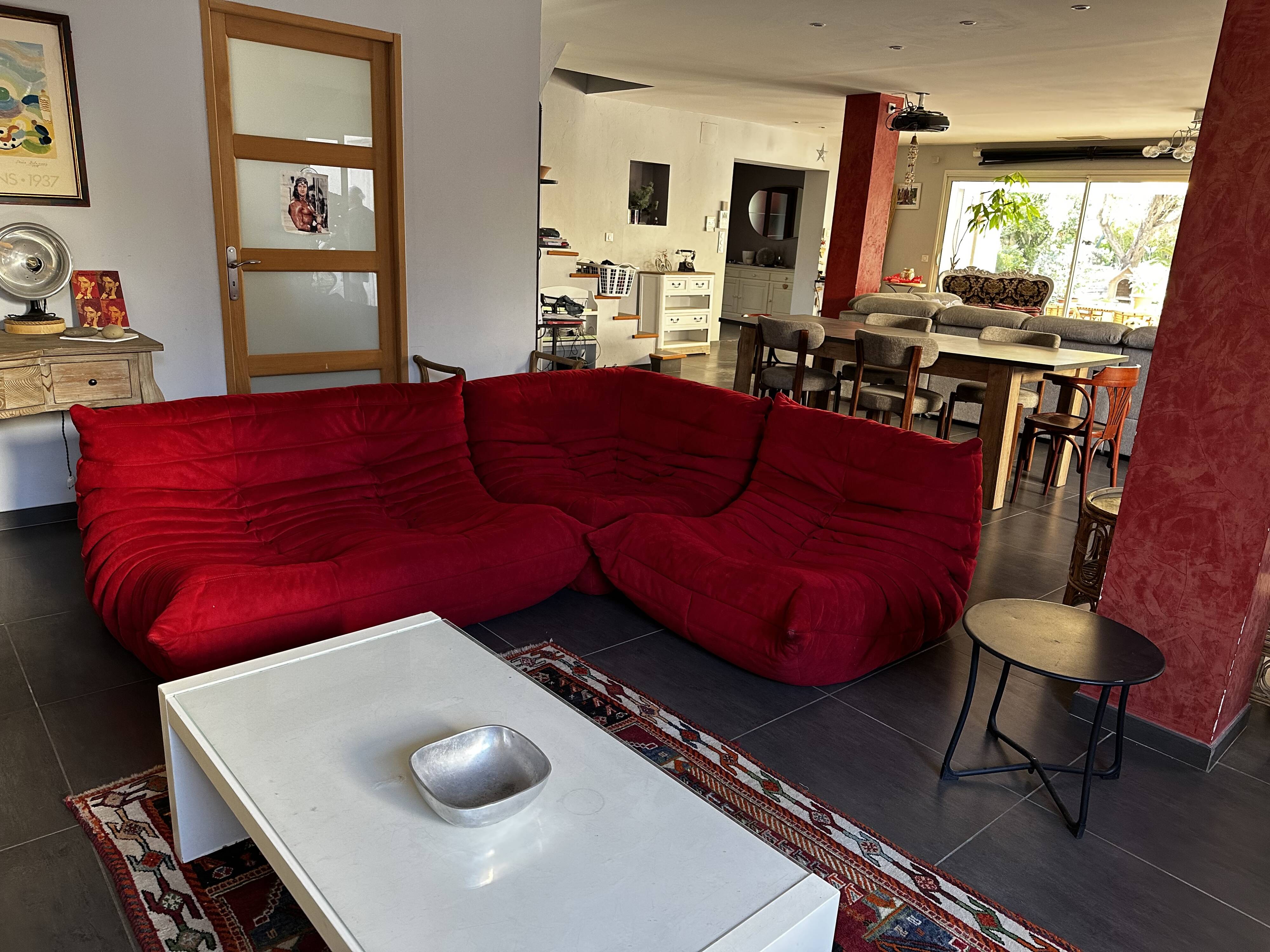 Togo Alcantara red sofa